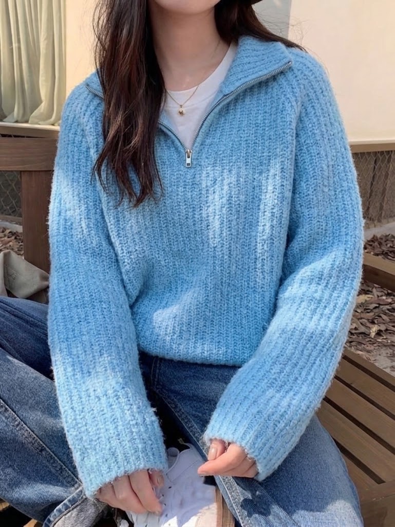 Pull en maille asos col zipé