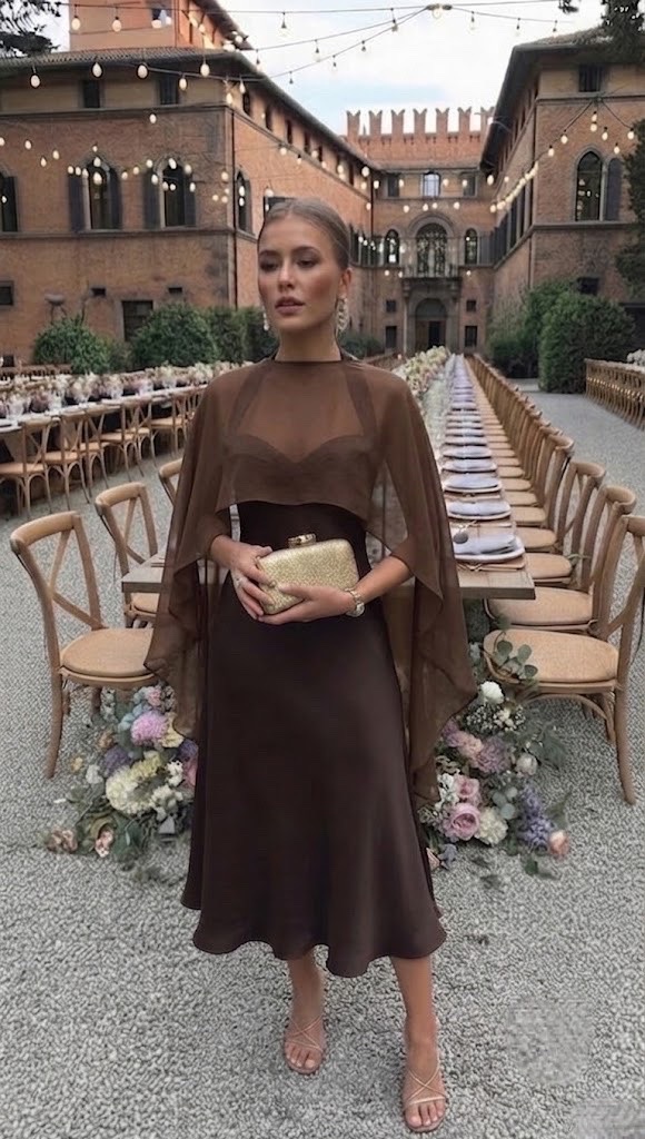 Robe satin marron calvin klein 
