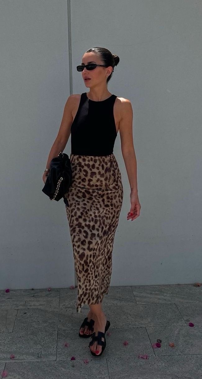 Jupe satin tigre 