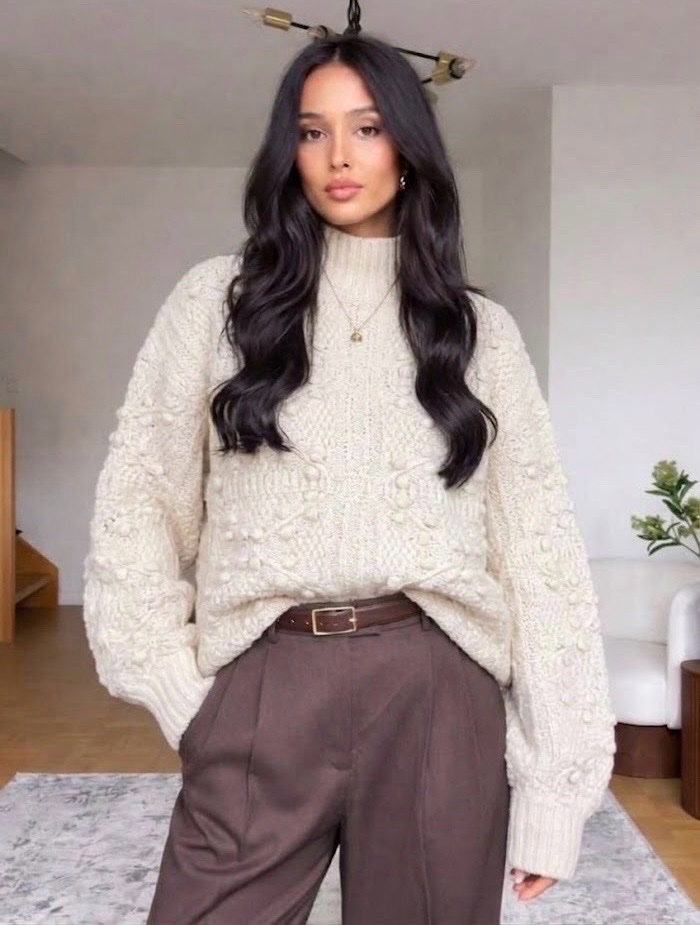 Pull en maille blanc 
