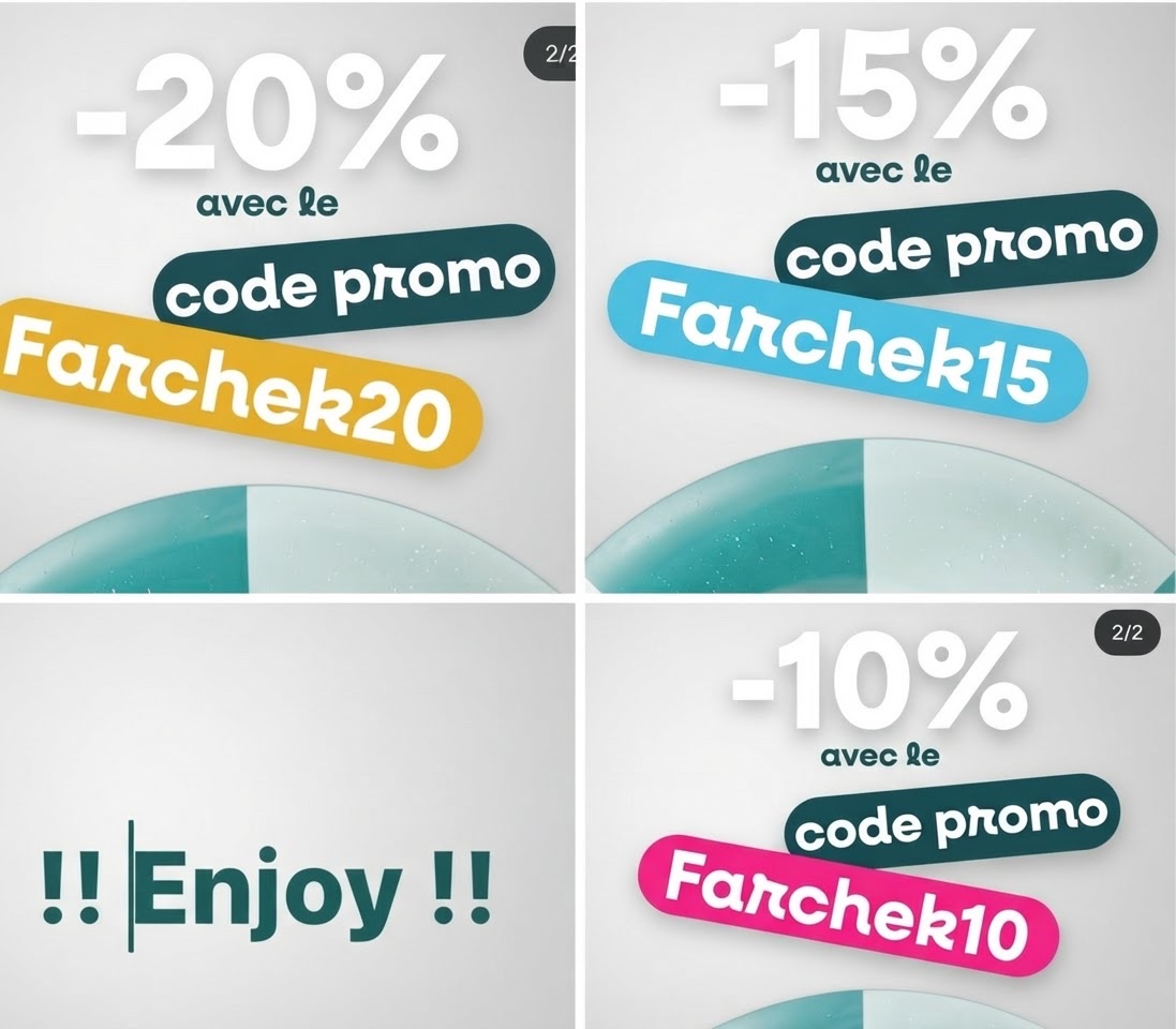 Code promo -20% , -15% et -10% 