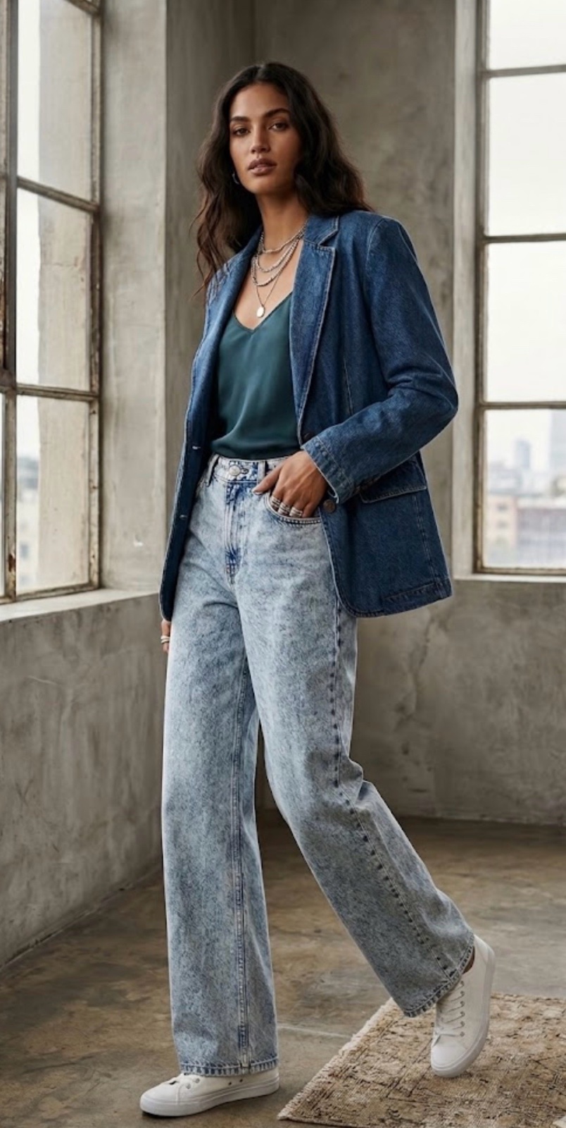 Pantalon en jean large 