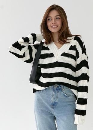 Pull rayè over size 