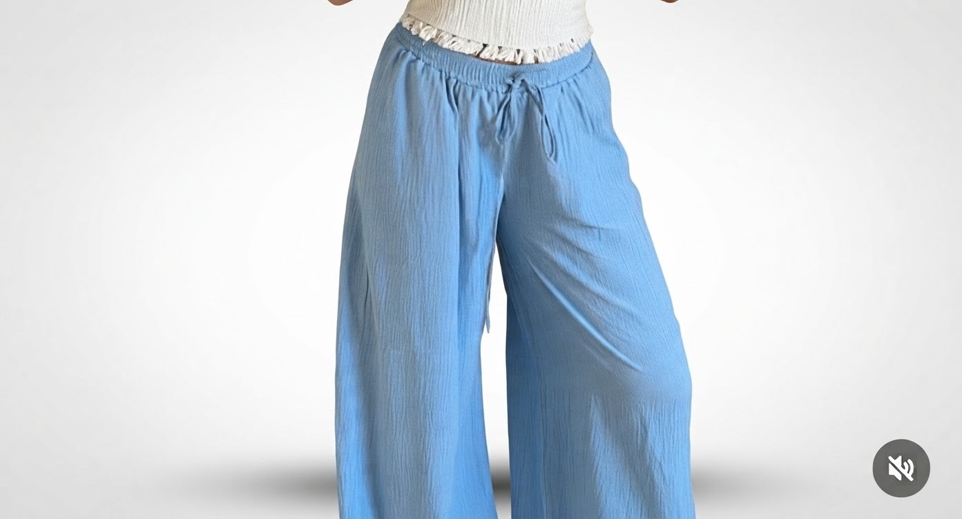 Pantalon large 100/100 coton neuf avec etquette ( taille  1  )