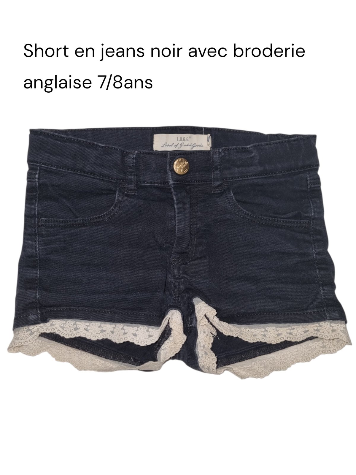 Joli short en jeans noir H&M 7/8ans