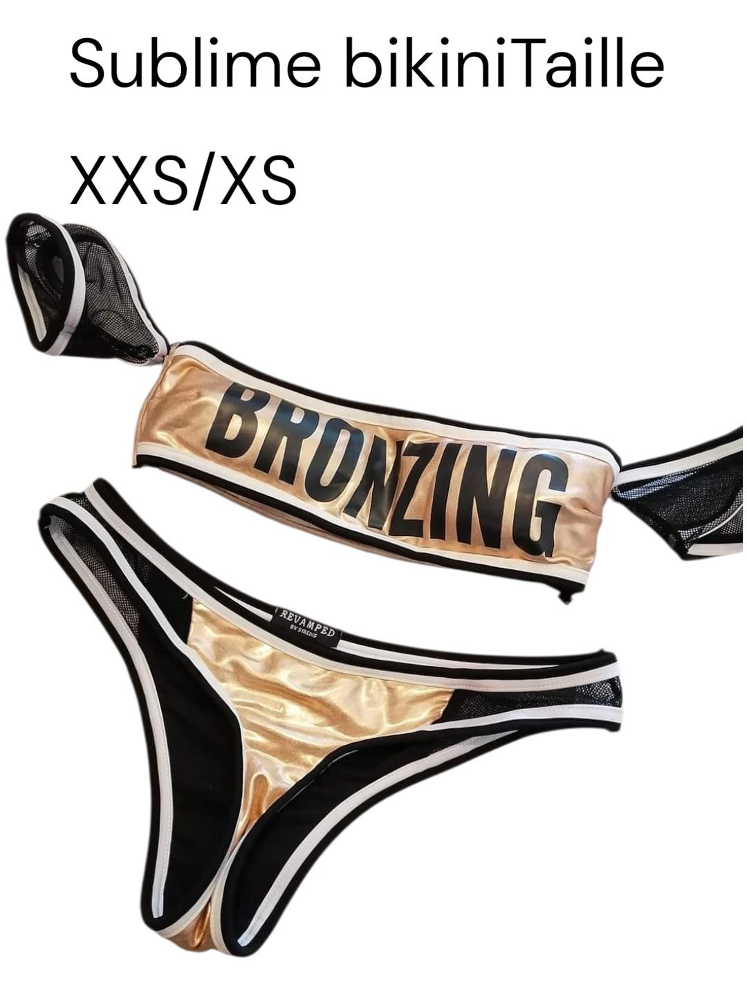 Beau bikini taille XXS/XS neuf bronze rosé 