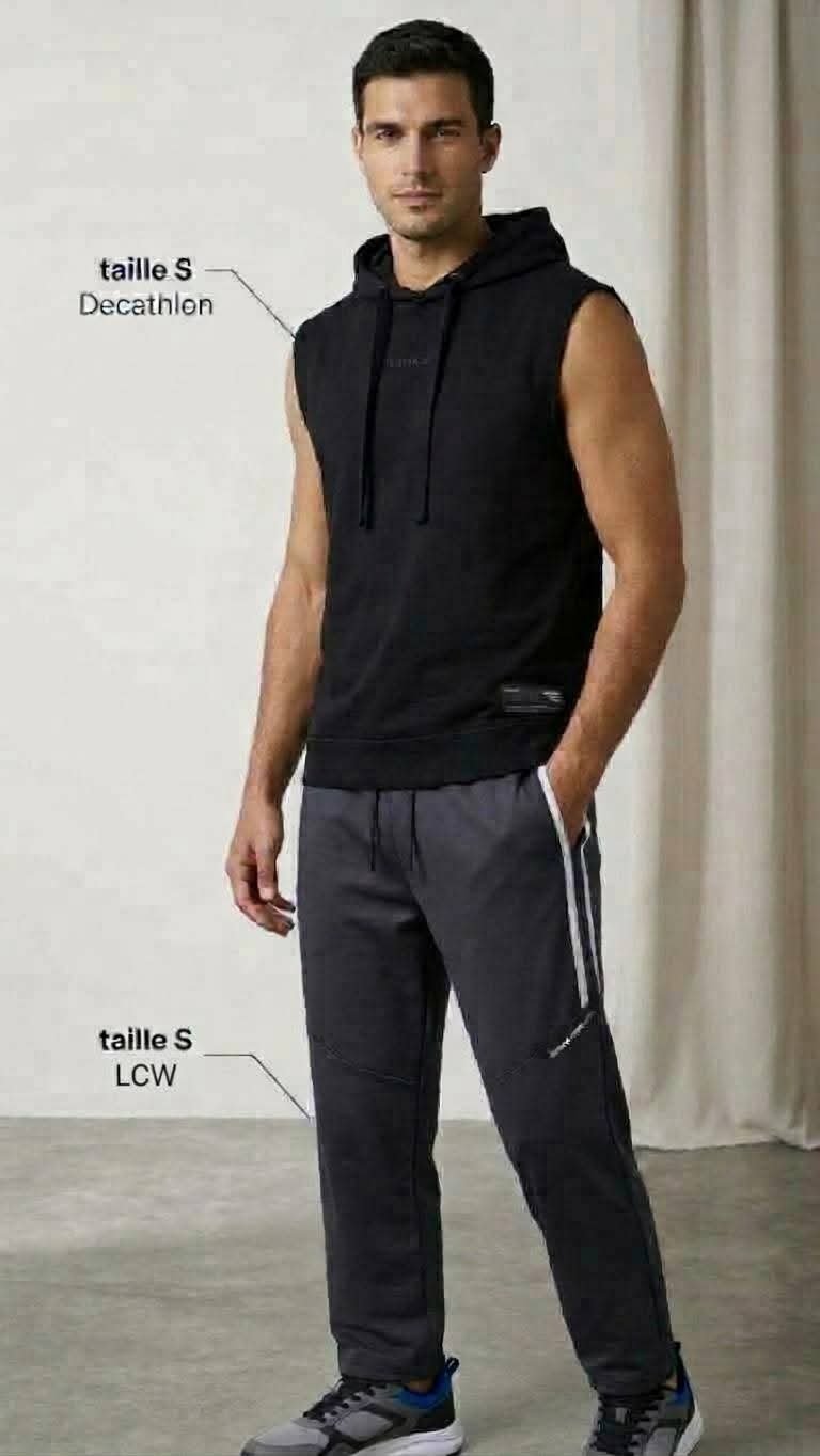 Pantalon de jogging neuf gris et blanc LCW taille S