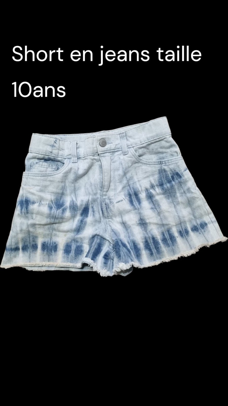 Short en jeans taille haute 9/10ans