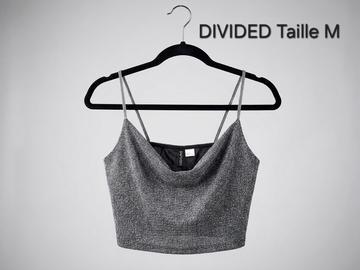 Haut soirée gris argenté taille M/L DIVIDED