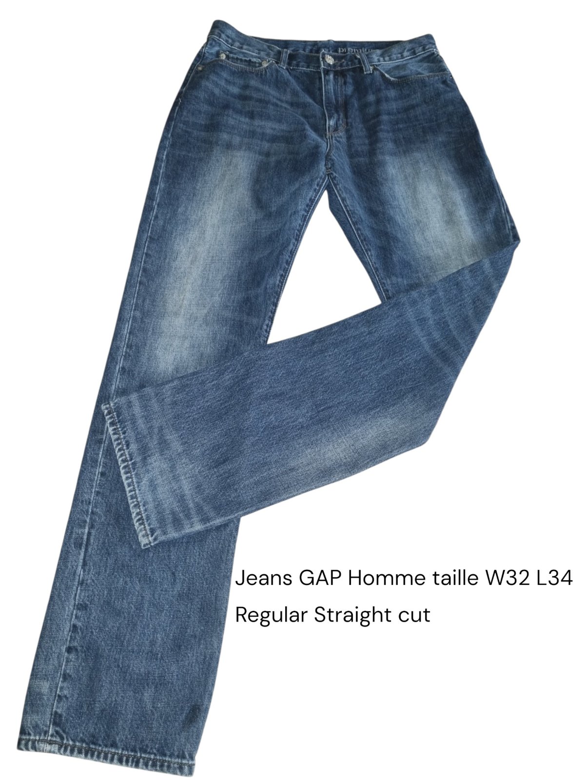 Jeans GAP Homme taille W32 L34  Regular Straight cut