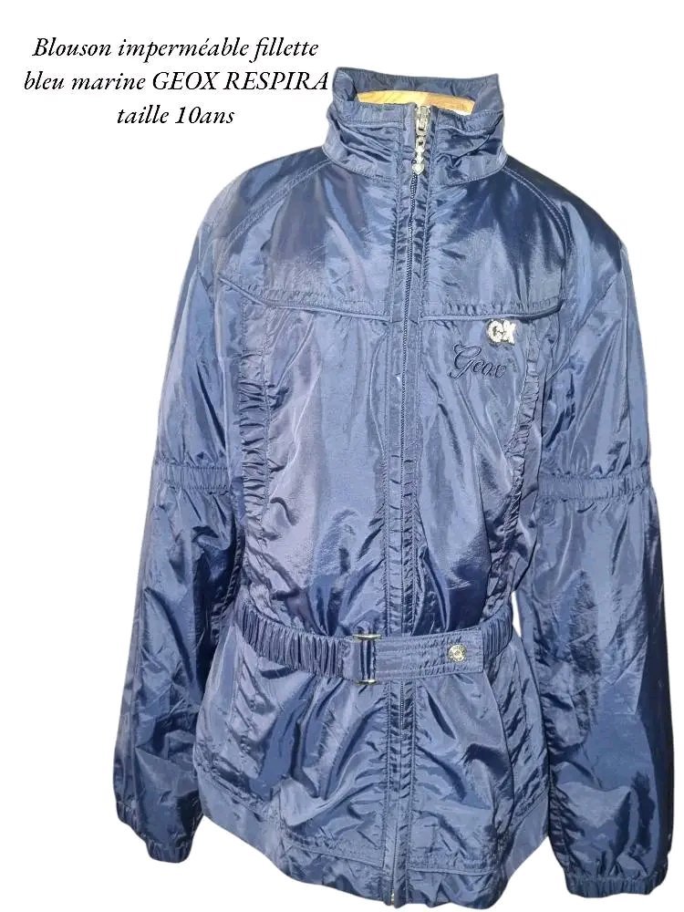 Beau blouson imperméable bleu marine GEOX RESPIRA 8/10ans