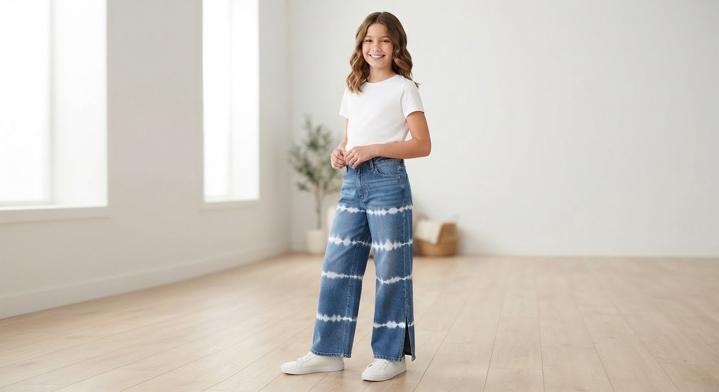 Jeans large avec fentes 10/11ans