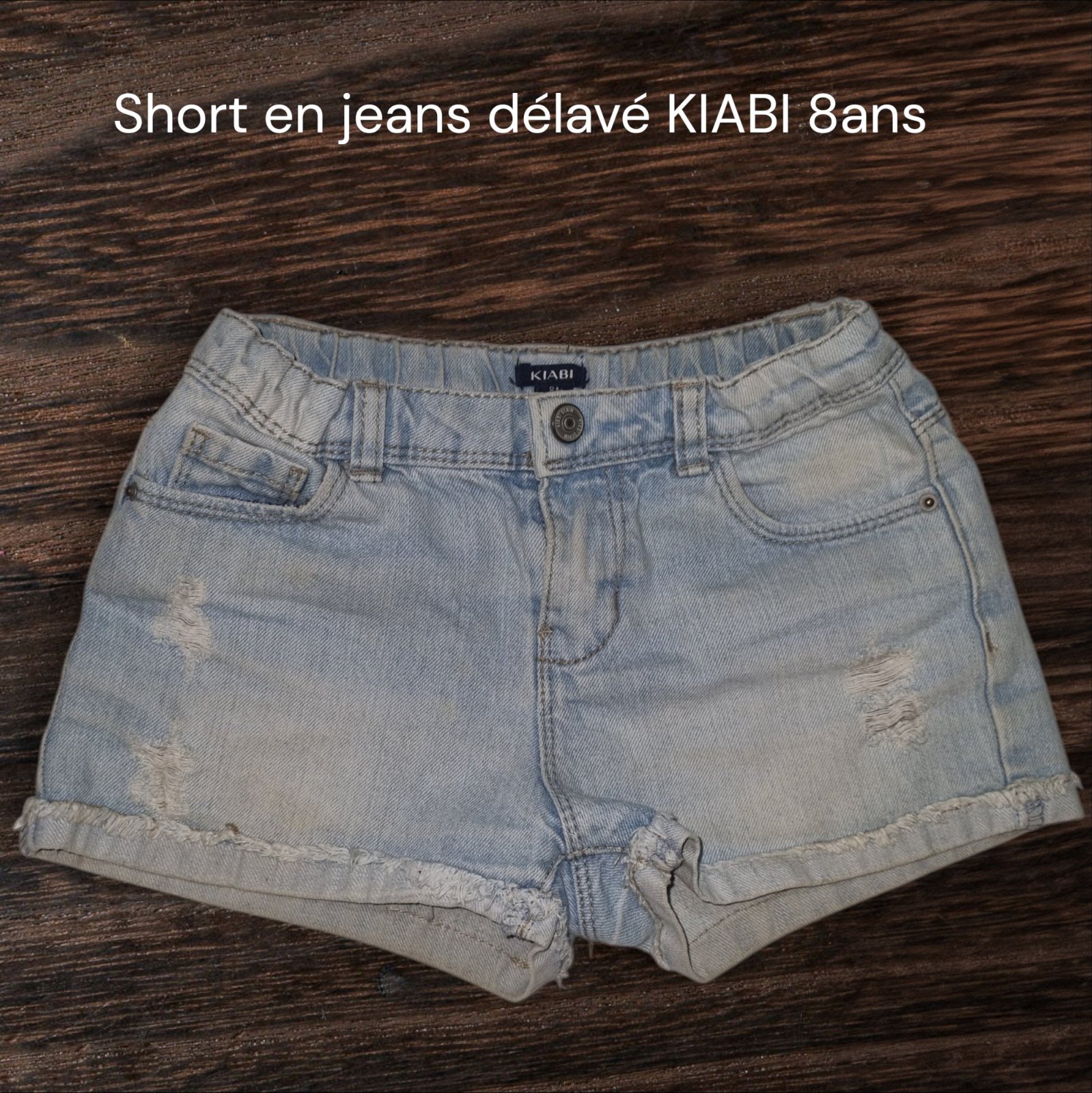 Short en jeans bleu clair délavé KIABI 8ans