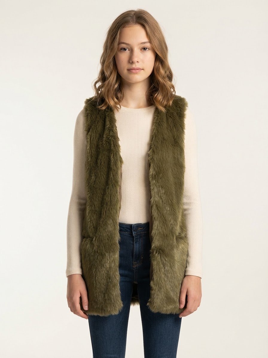 Belle veste fourrure sans manches ZARA 10/12ans