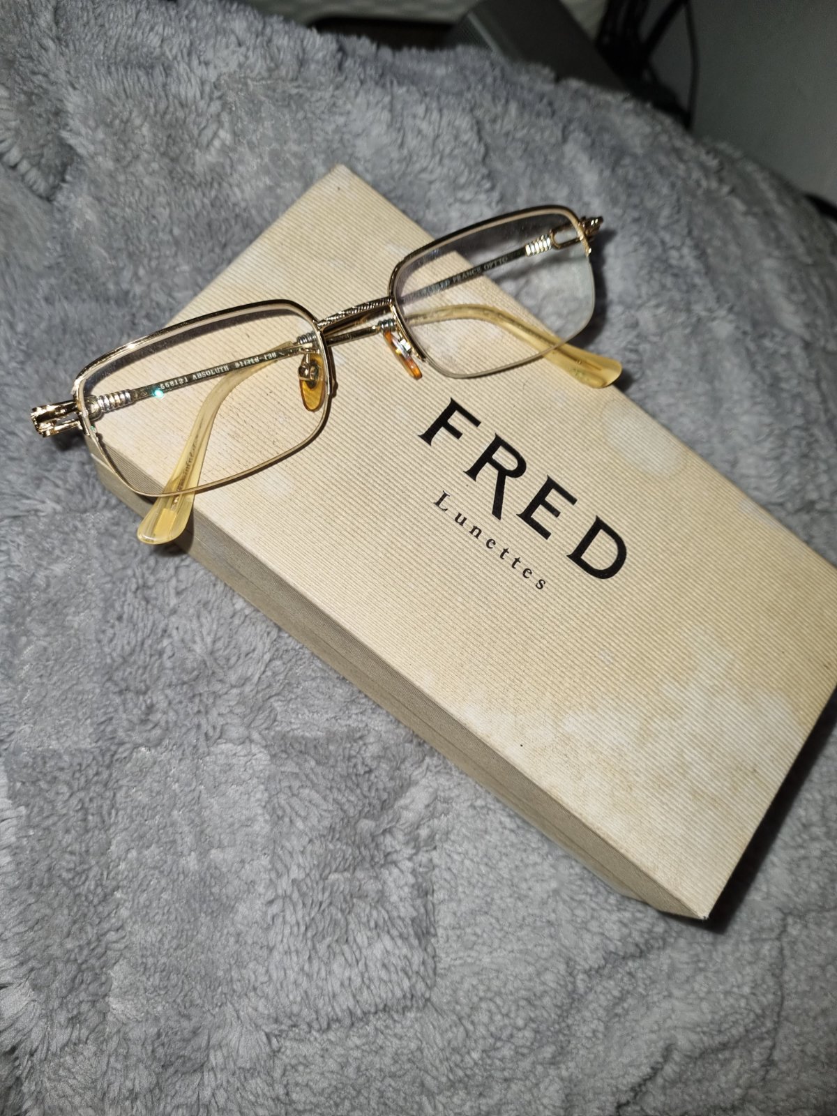 Belle monture de lunettes FRED modèle ABSOLUTE unisexe vintage couleur dorée gold plated 23K