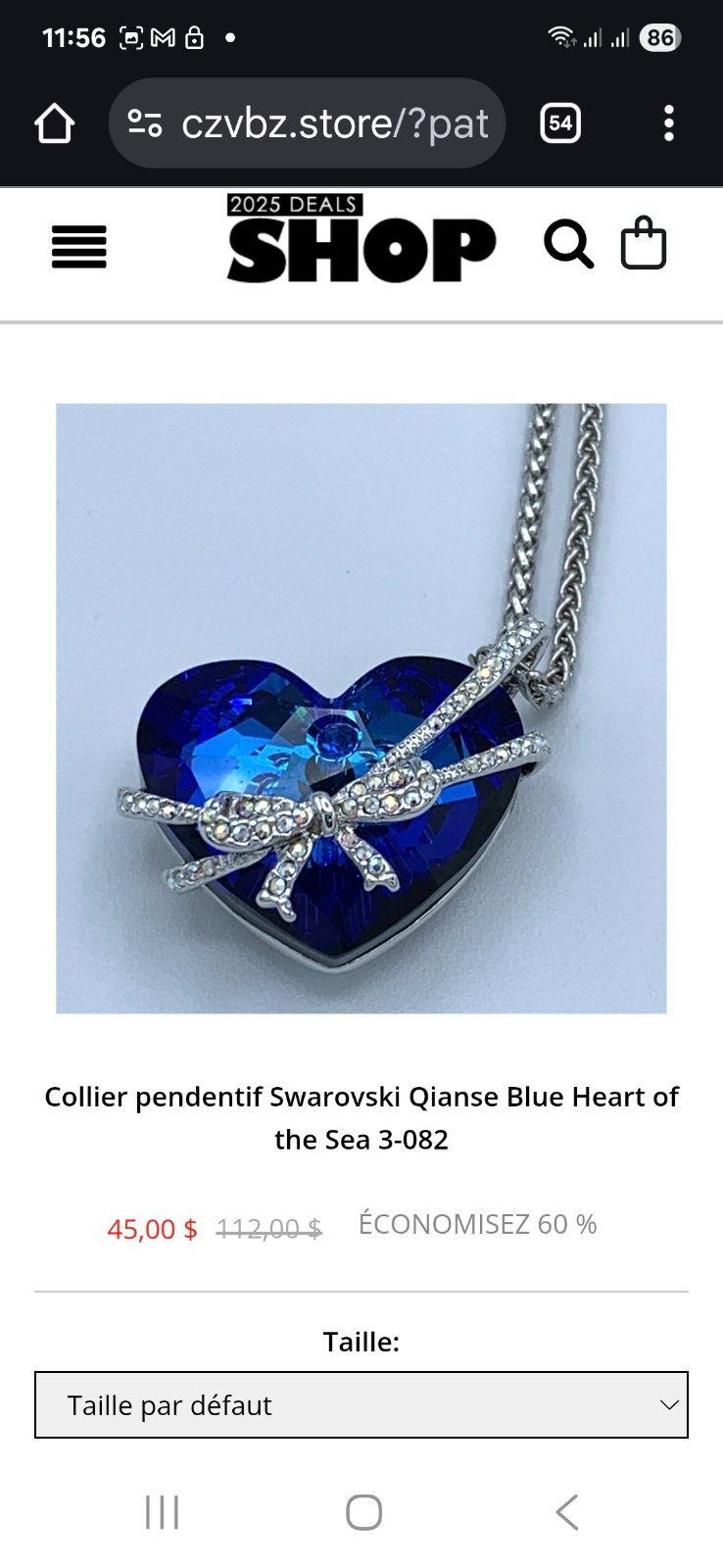 Colier SWAROVSKI Importé France