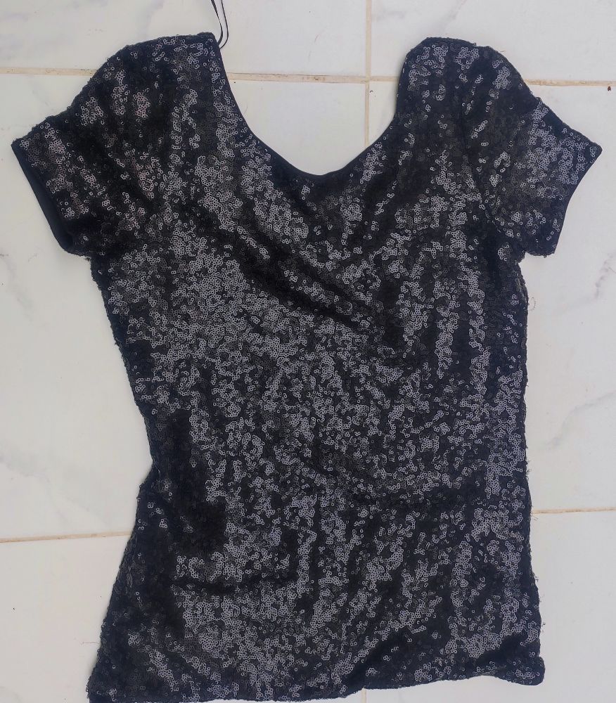  Top manches courtes sequin 