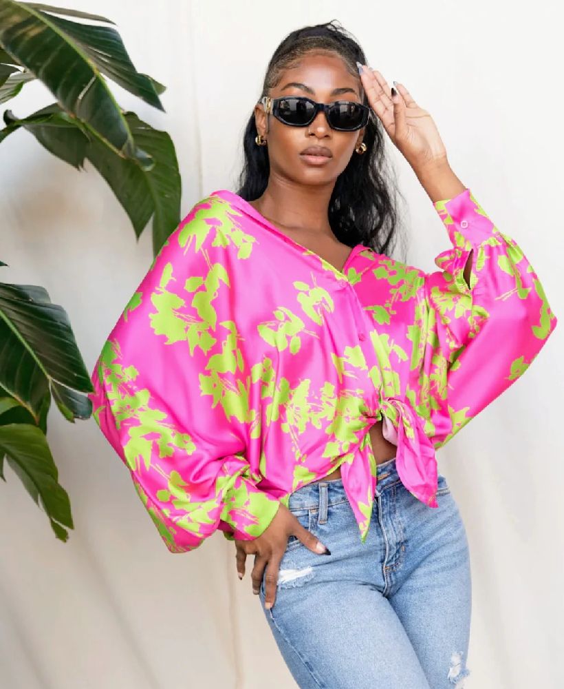 Blouse satiné oversize 