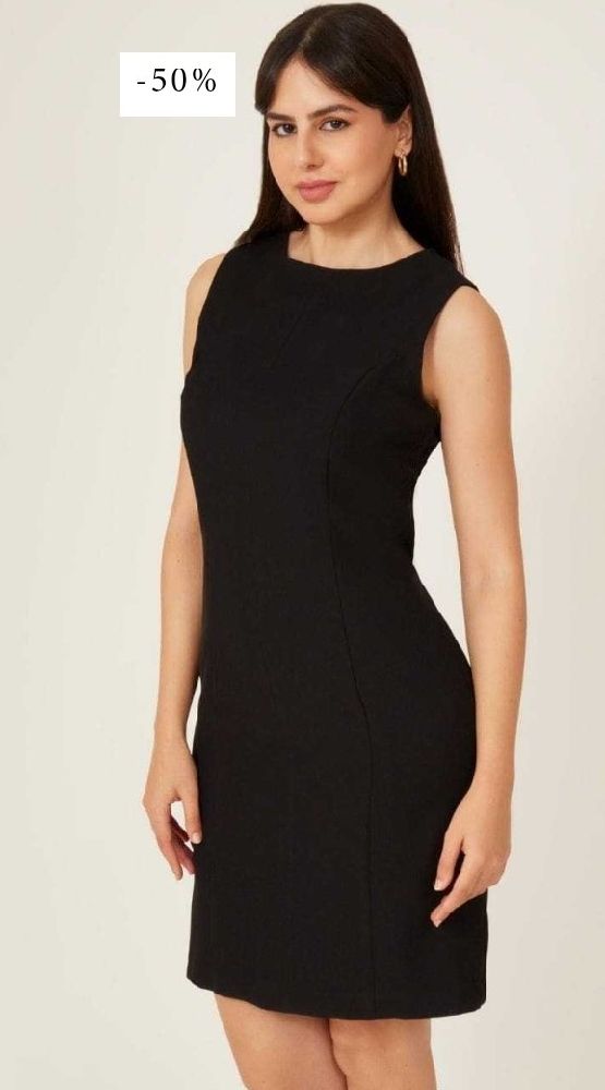 Robe droite sans manche avec doublure 