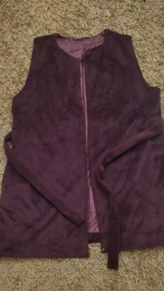 gilet sans manches longues velours avec doublure 