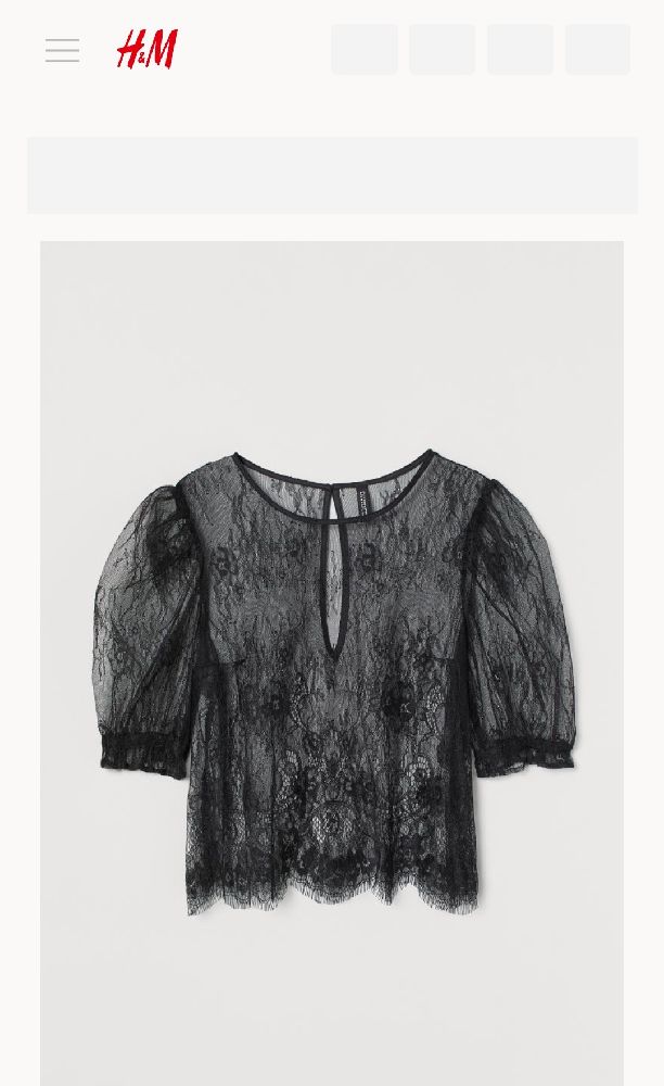 blouse dentelle h&m manches bouffantes 