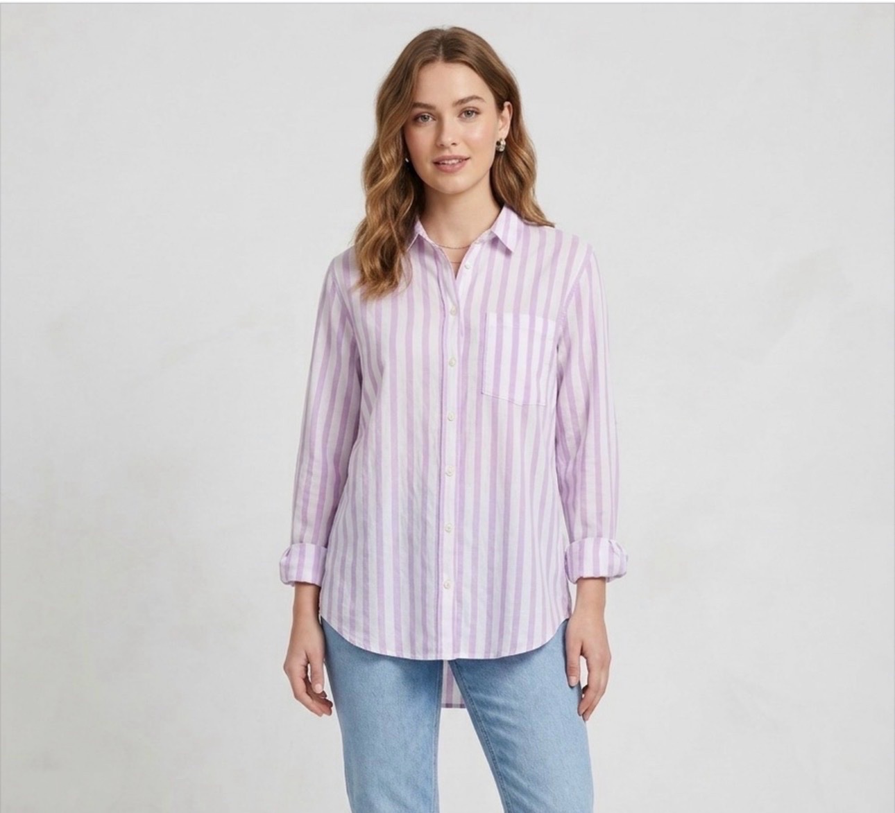 Chemise en Lin Rayée rose et Blanc