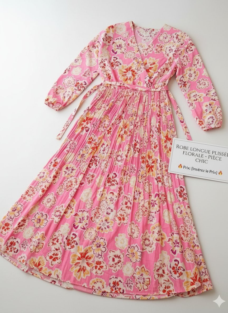 🌸 Robe Longue Plissée à Fleurs - Style Bohème Chic 🌸