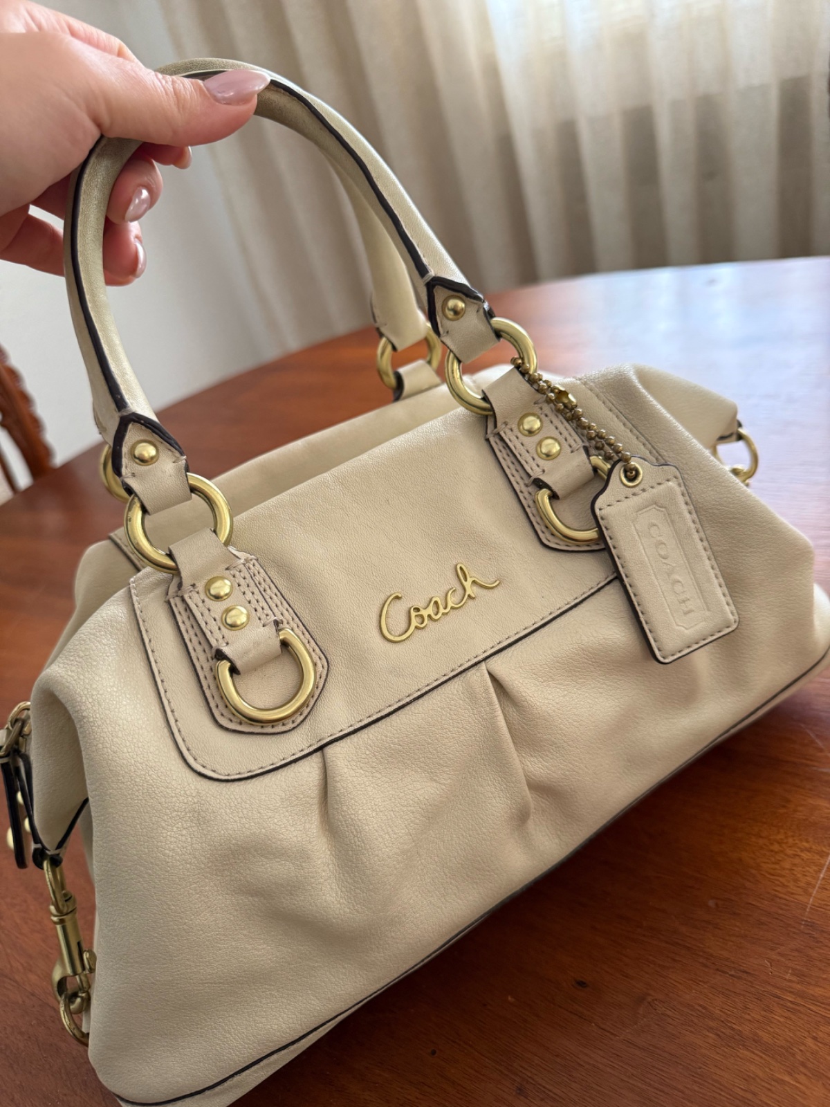 Sac cuir beige