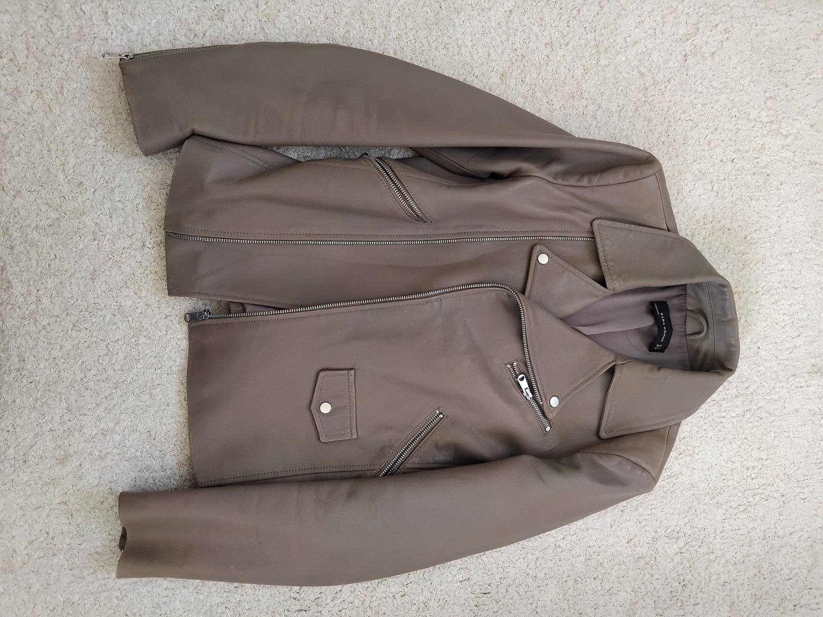 Veste Zara style delavée greige S