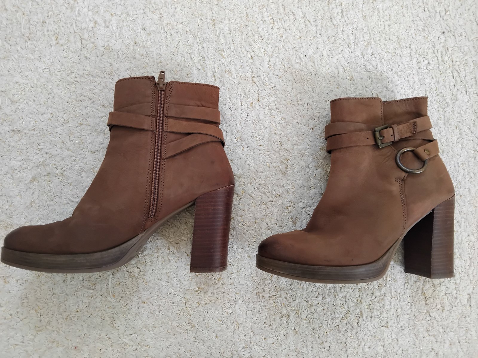 Chausdutes talons mules Escapins Bottines Bottes Marron Camel