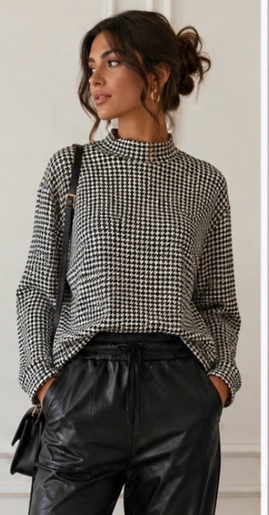🛍️ Pull femme pied-de-poule