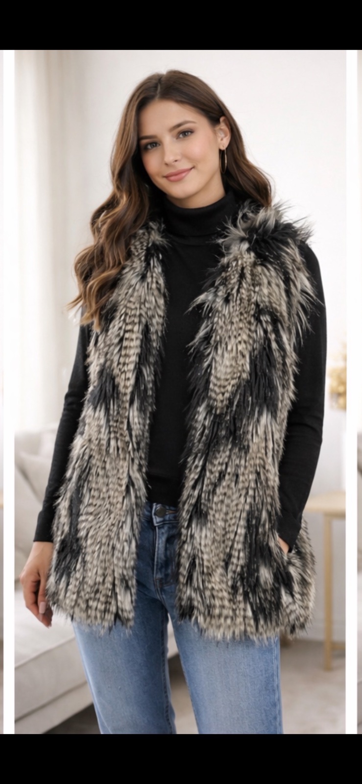 Veste sans manches à fourrure 