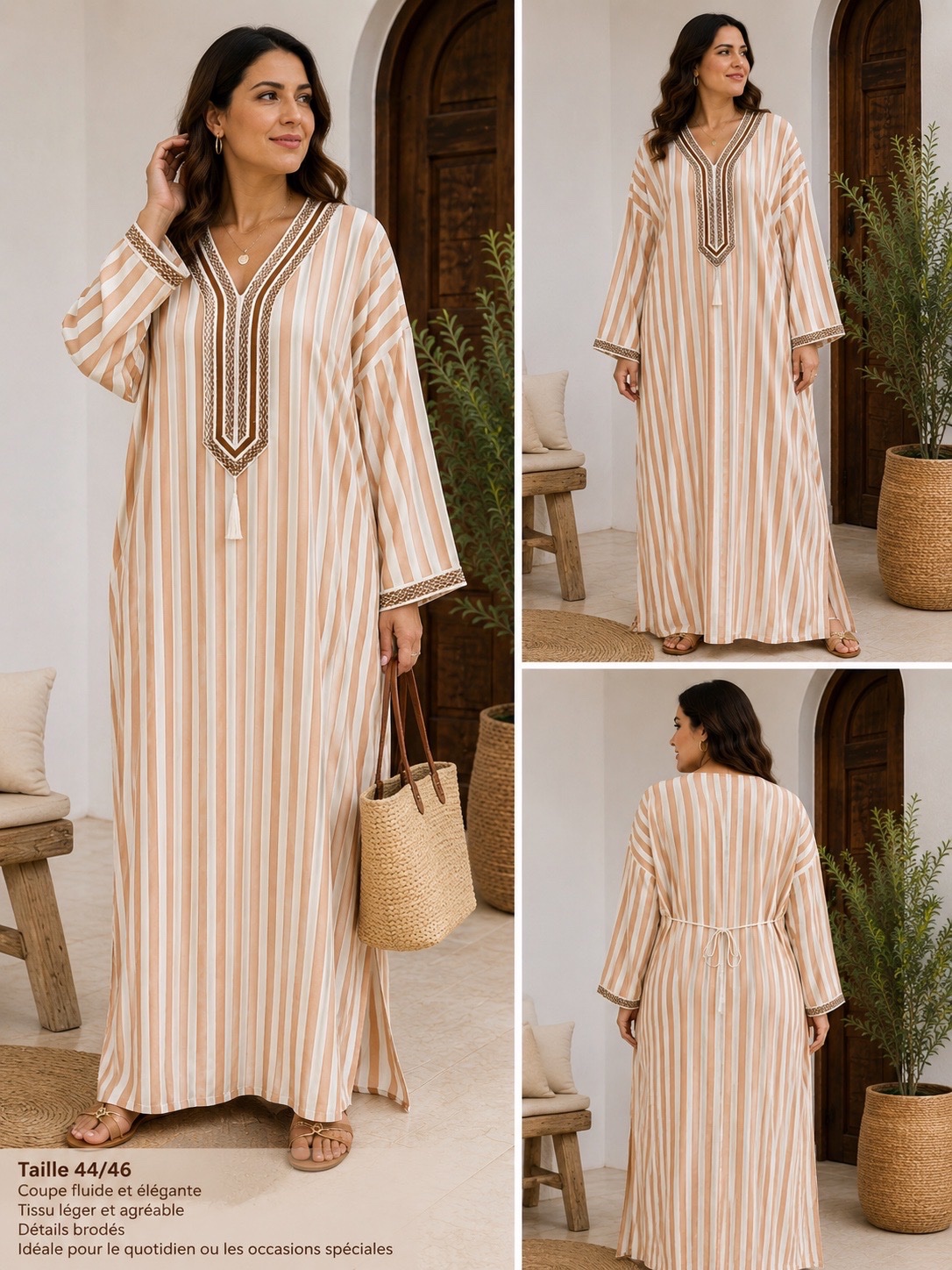 ✨ Jebba en lin à rayures beige ✨