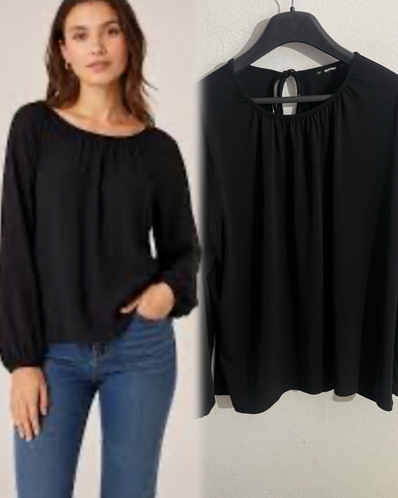 Blouse noire à manches longues