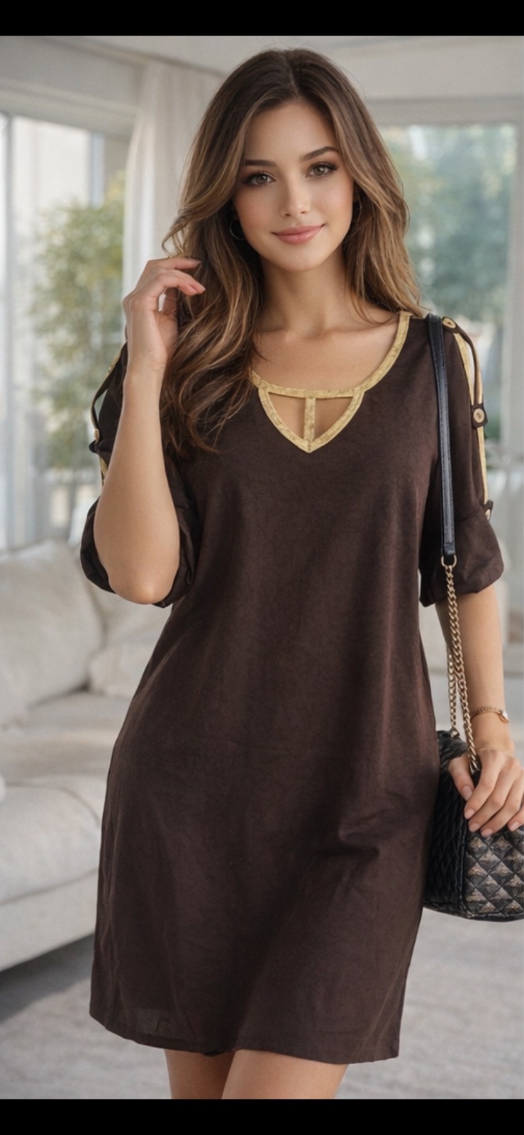 Pull robe marron 