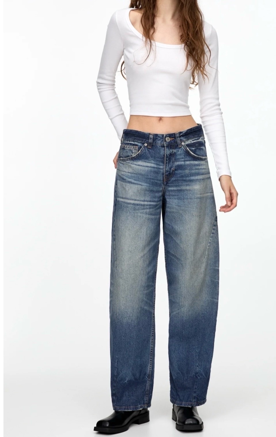 Jean boyfriend - dark blue PULL&BEAR