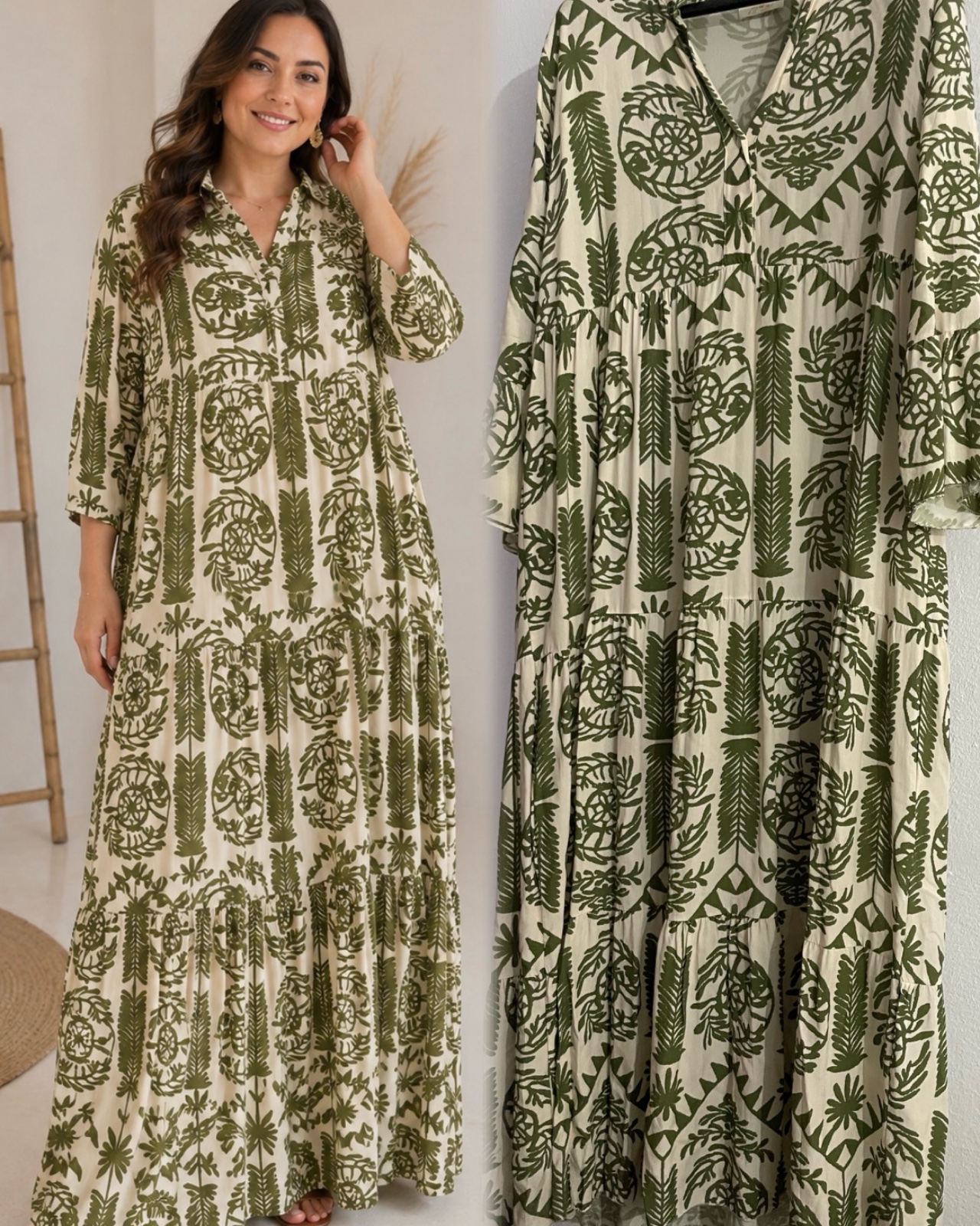 Robe longue ample manches trois quarts – Taille 44