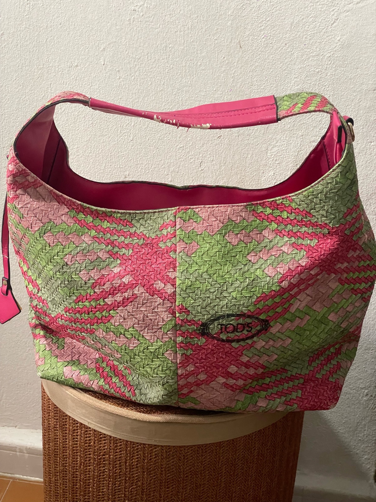 Simili cuir Cabas rose