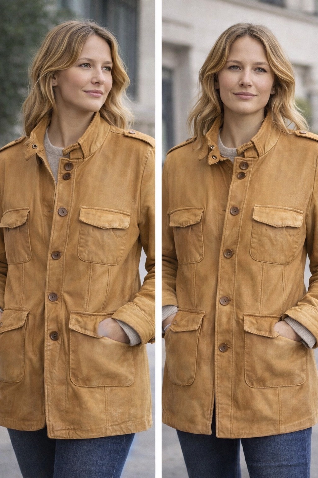 Veste en cuir CLOSED – couleur moutard