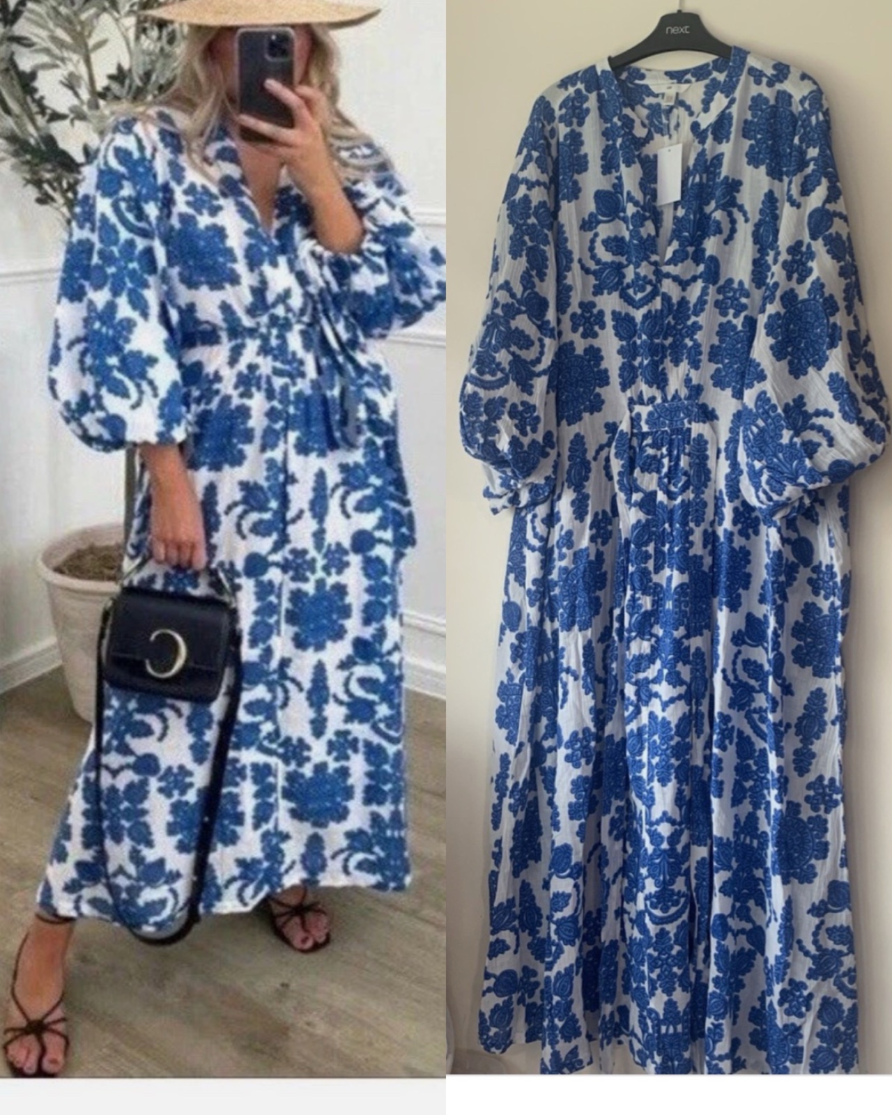 🌸 Robe H&M bleu et blanc 