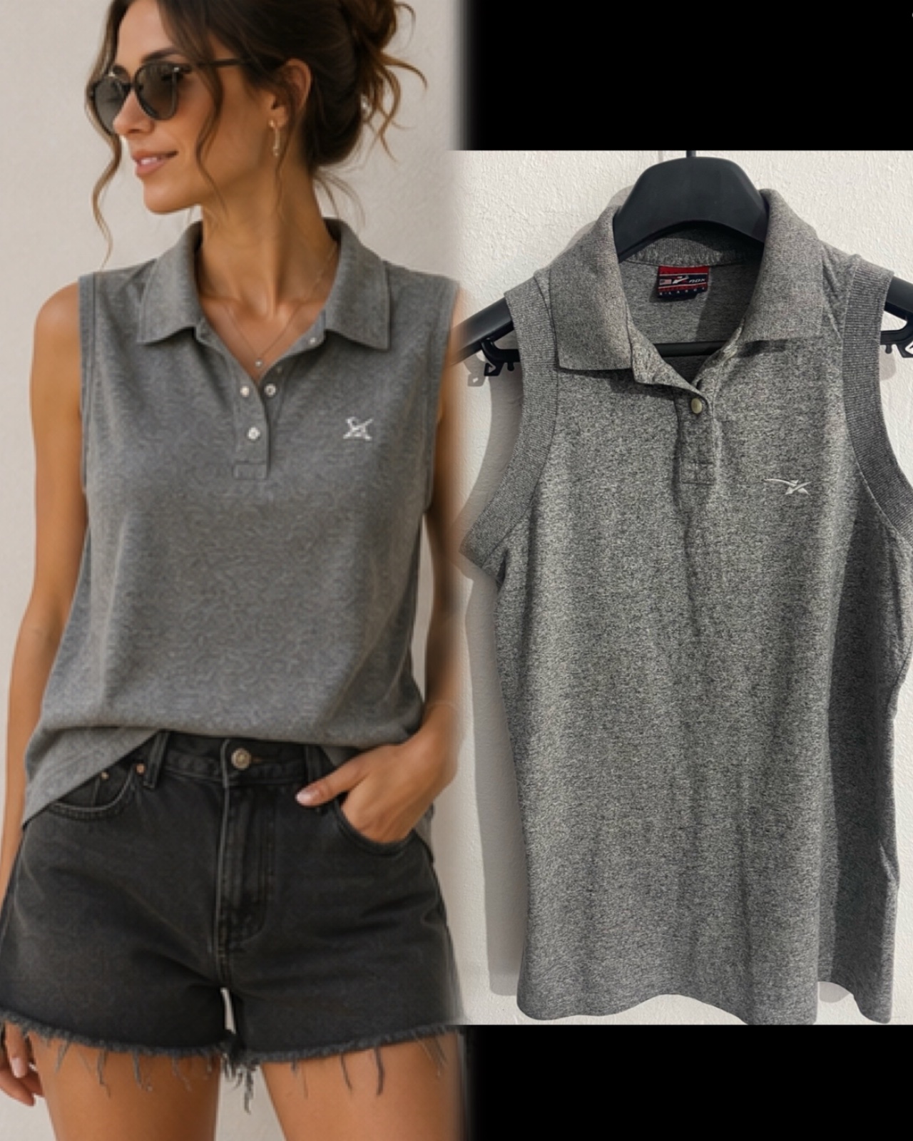 T-shirt sans manches de sport Athletic Sport, couleur grise, taille XL
