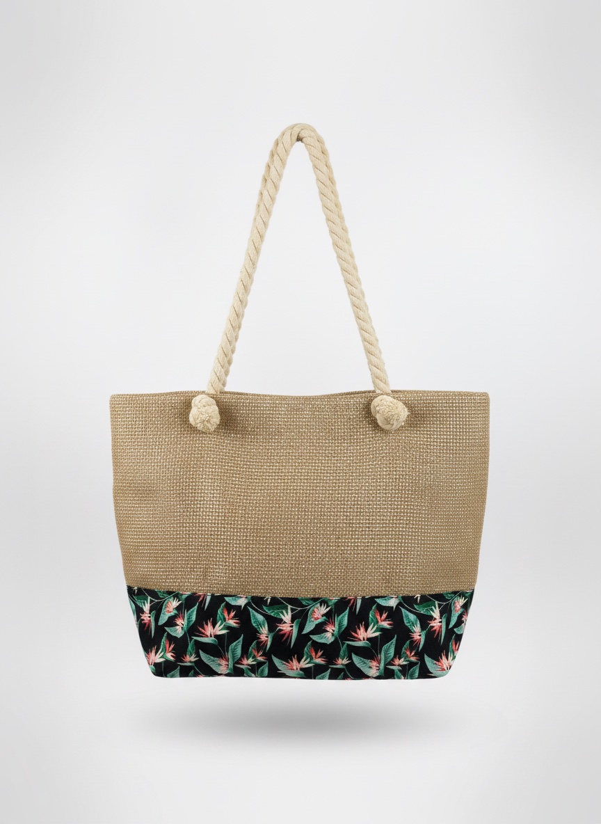 Sac fourre-tout beige avec une légère touche brillante