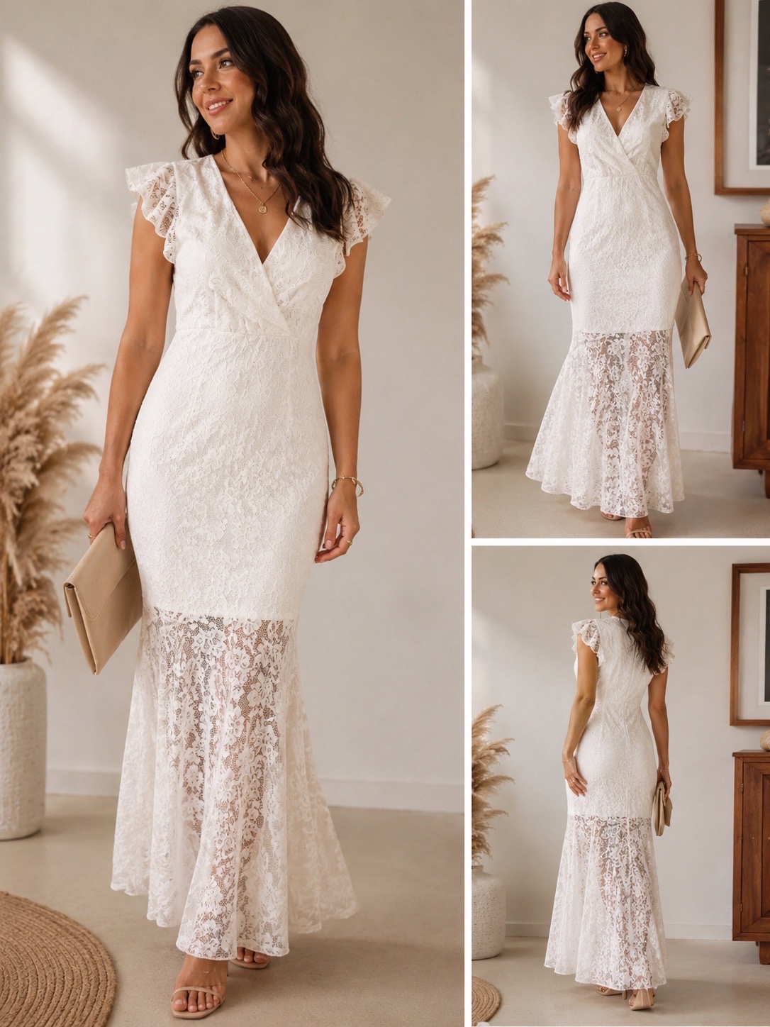Robe blanche en dentelle Shein – Taille XL 🤍