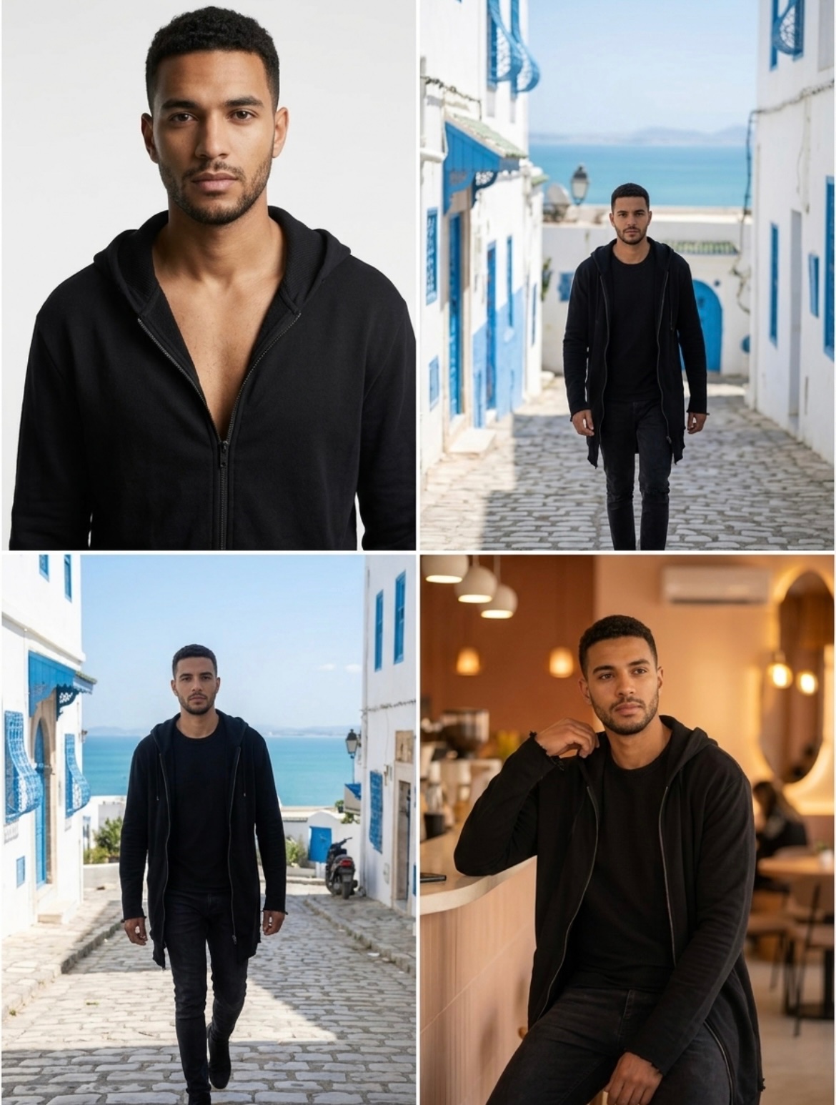 Gilet long à capuche Zara Man – Noir – Taille S