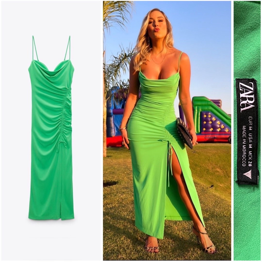 Robe Zara midi vert taille m
