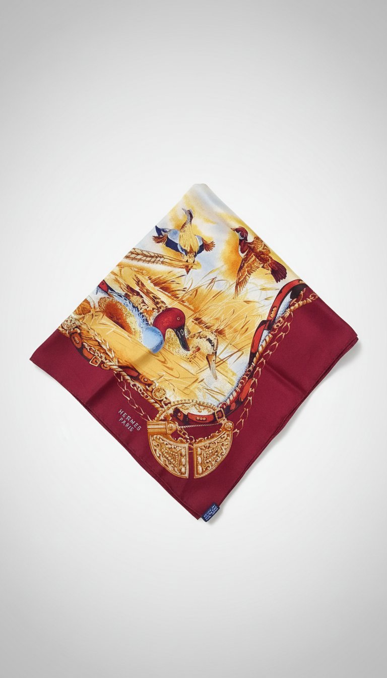 Foulard en soie Hermès authentique 
