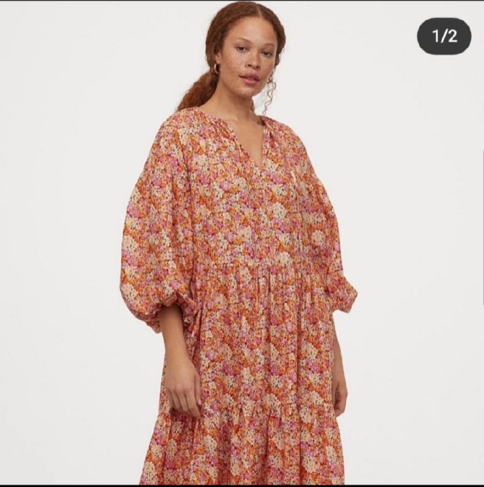 Robe midi manches bouffantes 