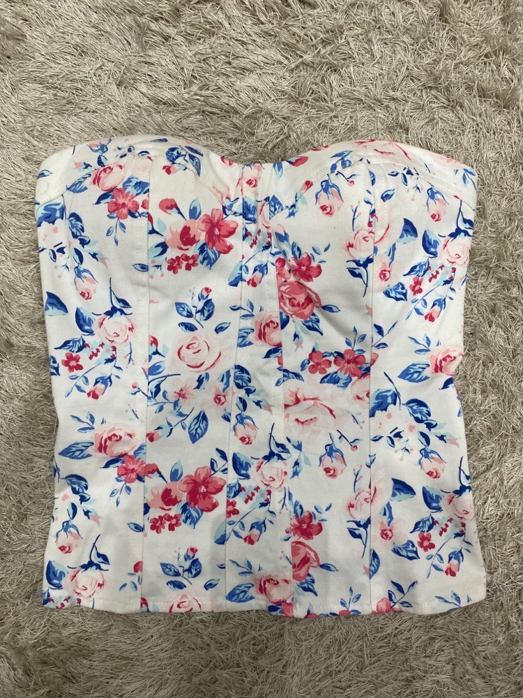 Top bustier fleurie 