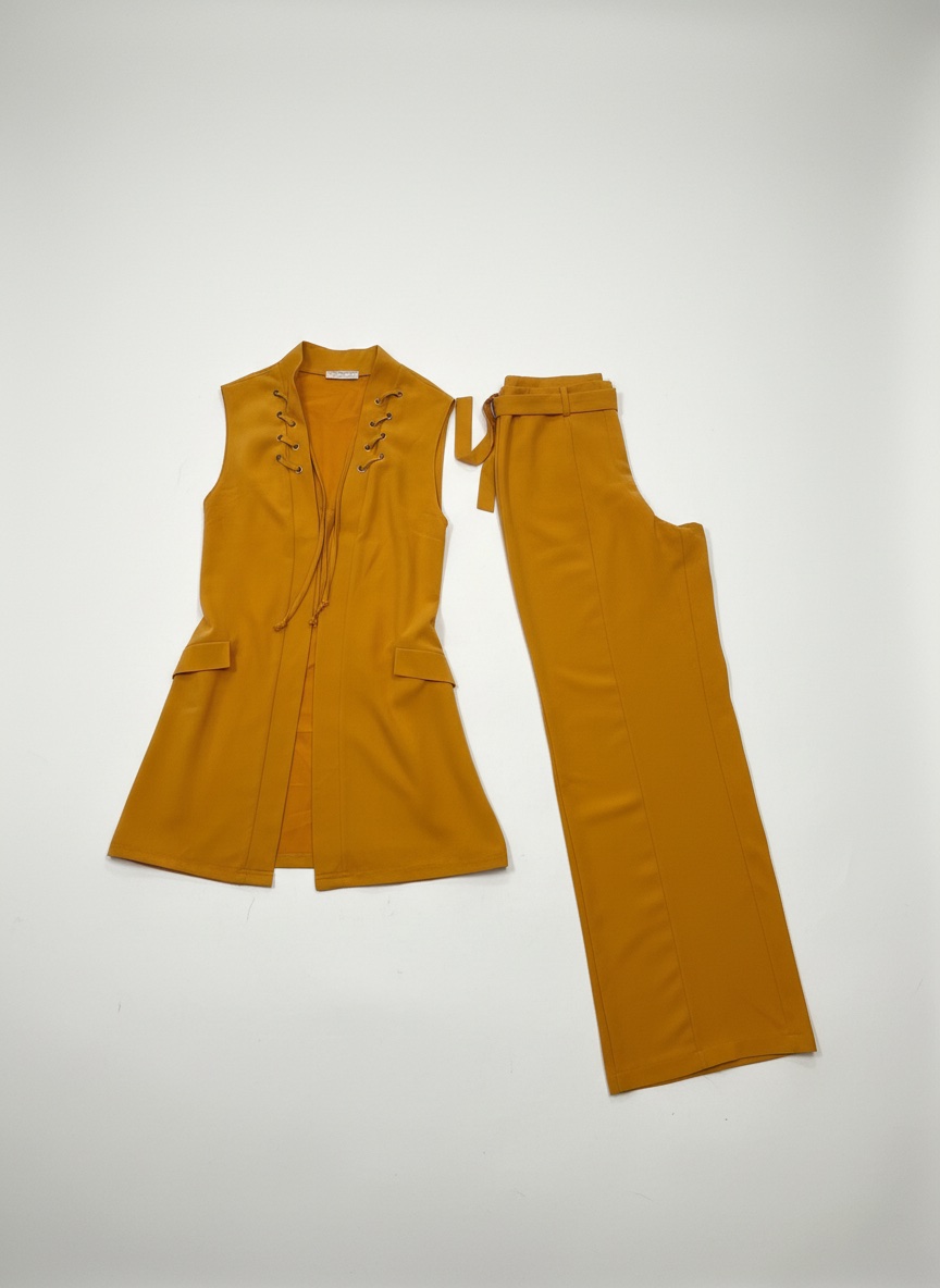 Set 3 pieces en jaune moutarde