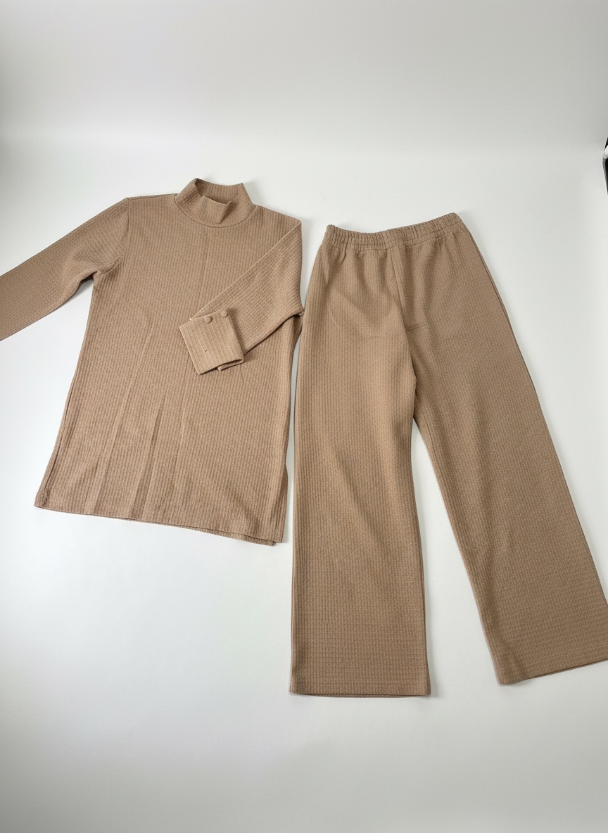 Set pull et pantalon large en beige taille 40